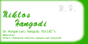 miklos hangodi business card